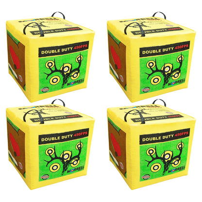 Morrell Double Duty 450 FPS 4 Sided Cube Field Point Archery Bag Target, 4 Pack