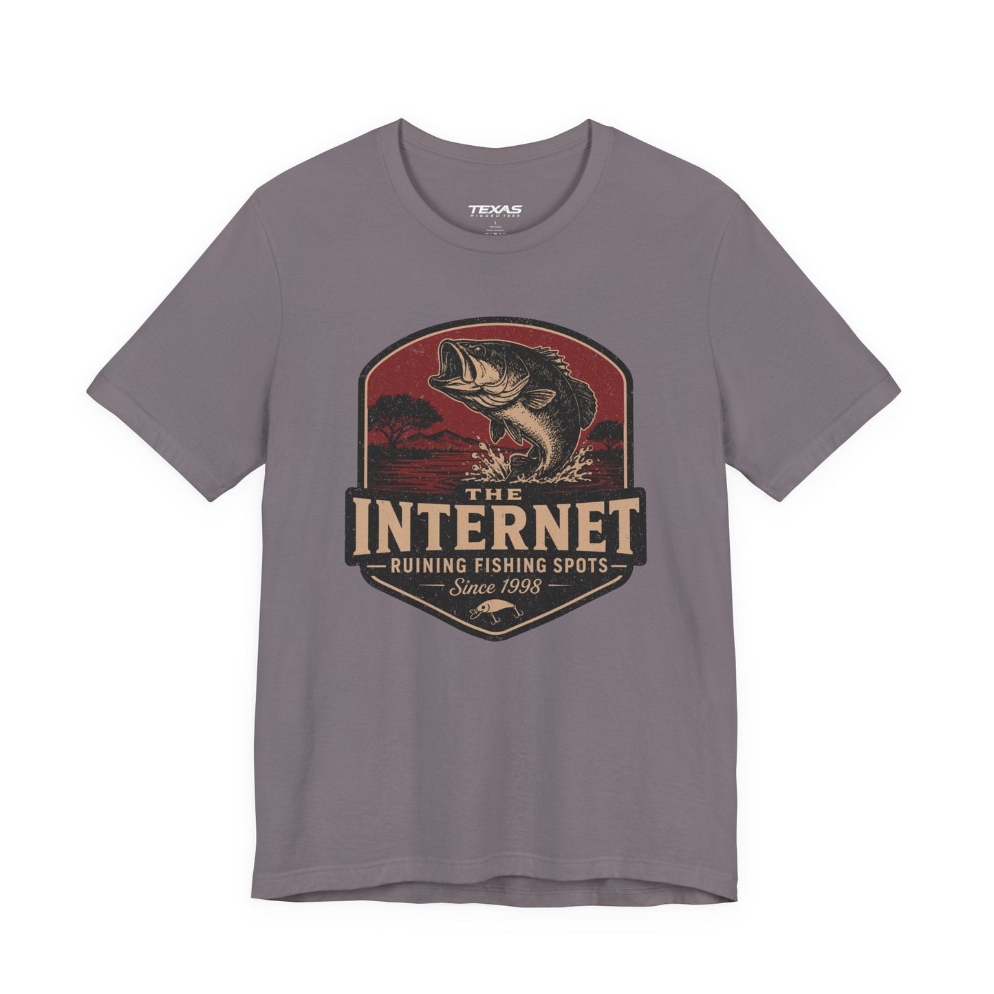 Texas Rigged Tees The Internet: Ruining Fishing Spots Since 1998 — Unisex Cotton Tee