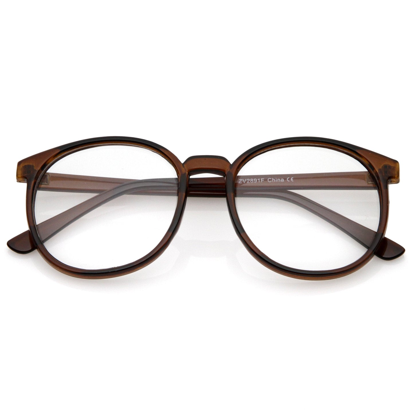 zeroUV Retro Indie Dapper Round P3 Clear Lens Glasses C099