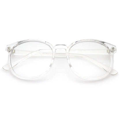 zeroUV Retro Indie Dapper Round P3 Clear Lens Glasses C099