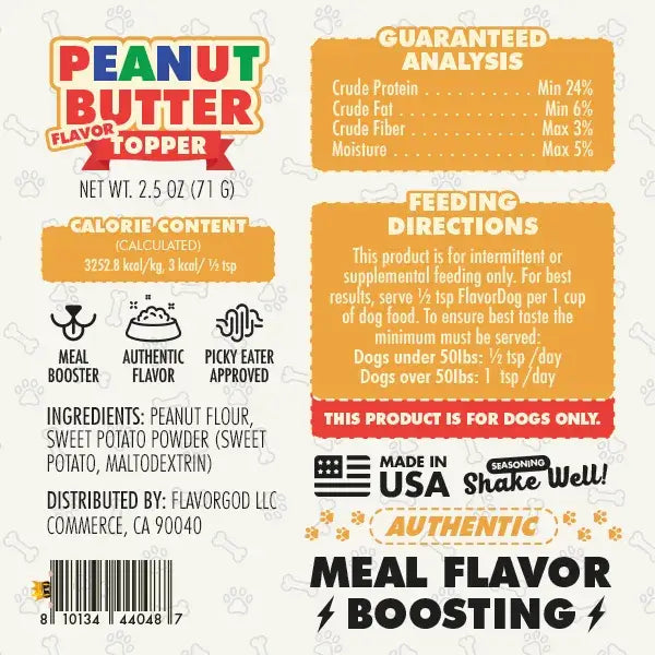 Flavor God Peanut Butter Flavored - Dog Food Topper