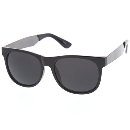 zeroUV Trendy Indie Hipster Super Retro Metal Arm Horned Rim Sunglasses 8687