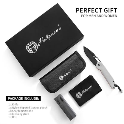 Holtzman's Gorilla Survival The Sentinel Folding Knife Giftset (black blade+dark grey/red liner G10 handle)