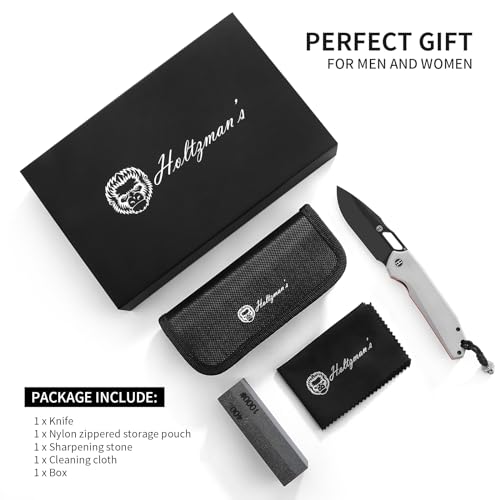 Holtzman's Gorilla Survival The Sentinel Folding Knife Giftset (black blade+dark grey/red liner G10 handle)