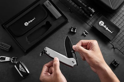 Holtzman's Gorilla Survival The Sentinel Folding Knife Giftset (black blade+dark grey/red liner G10 handle)