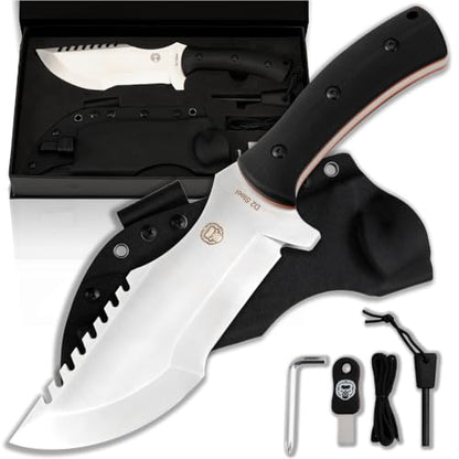 Holtzman's Gorilla Survival The Tracker D2 Steel Bushcraft Survival Knife Gift Set (Black and Orange)