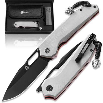 Holtzman's Gorilla Survival The Sentinel Folding Knife Giftset (black blade+dark grey/red liner G10 handle)