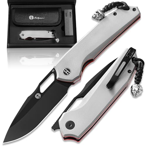 Holtzman's Gorilla Survival The Sentinel Folding Knife Giftset (black blade+dark grey/red liner G10 handle)