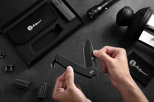 Holtzman's Gorilla Survival The Sentinel Folding Knife Giftset (black stonewashed blade+black G10 handle)