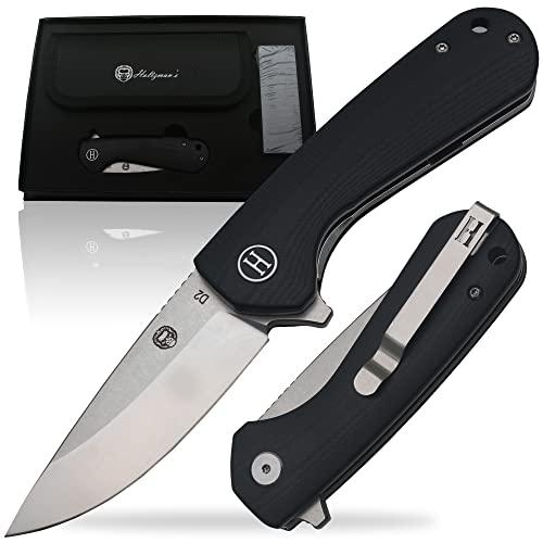Holtzman's Survival The Peasant Folding Pocket Knife Giftset for Men and Women (Silver and Black)