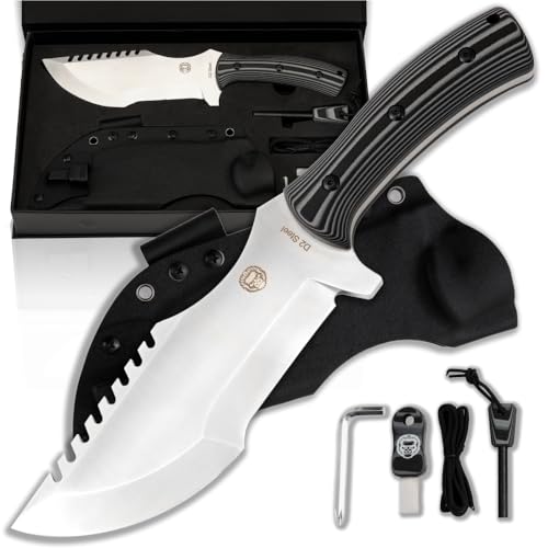 Holtzman's Gorilla Survival The Tracker D2 Steel Bushcraft Survival Knife Gift Set (Black and Gray)