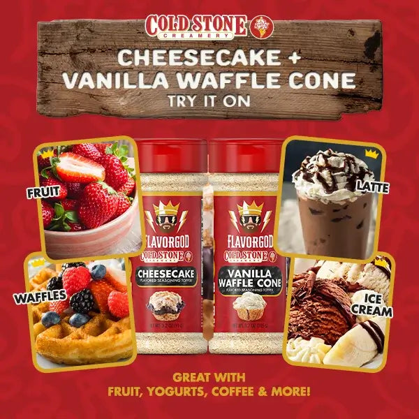 Flavor God Cold Stone Combo - Cheesecake + Vanilla Waffle Cone