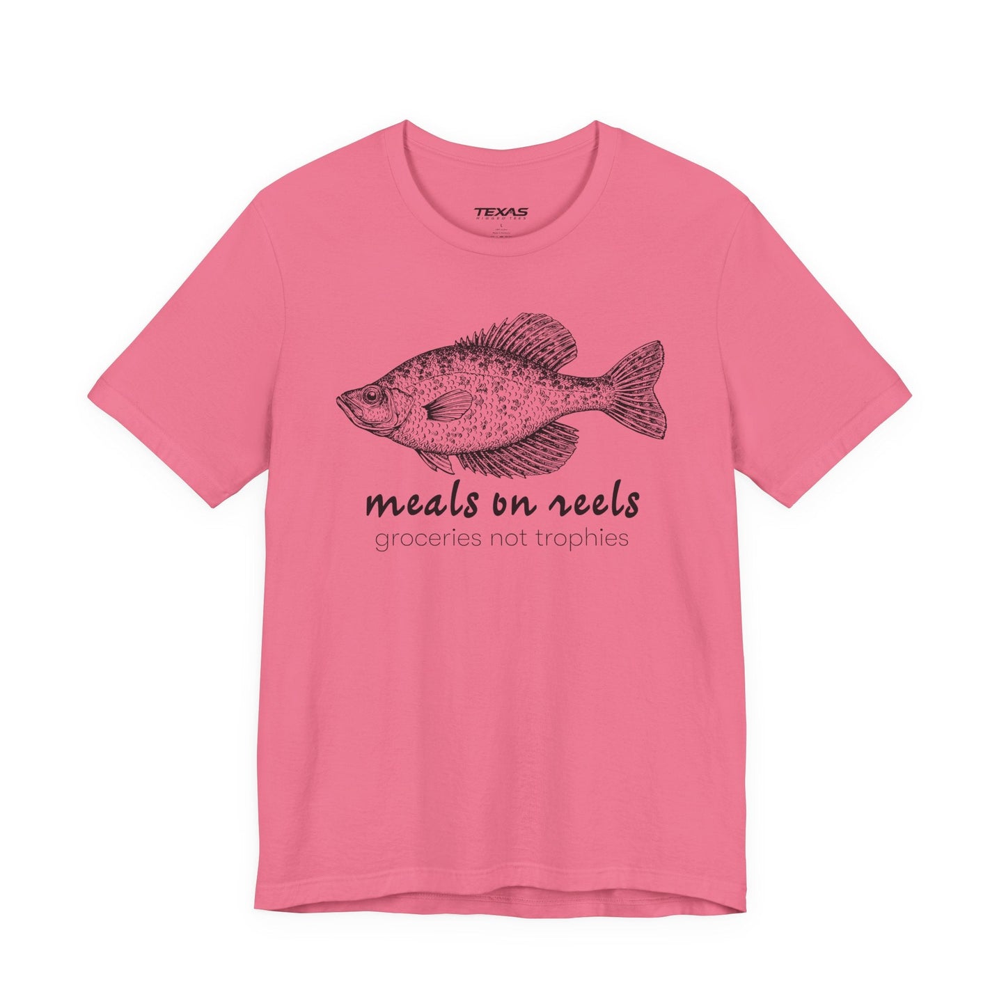 Texas Rigged Tees Meals on Reels: Groceries Not Trophies — Unisex Cotton Tee