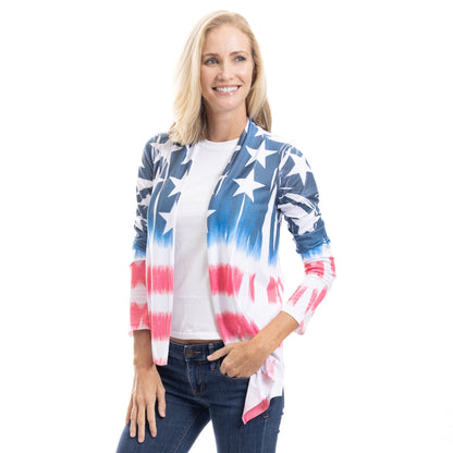The Flag Shirt  Women's Made in USA Stars and Stripes Cardigan