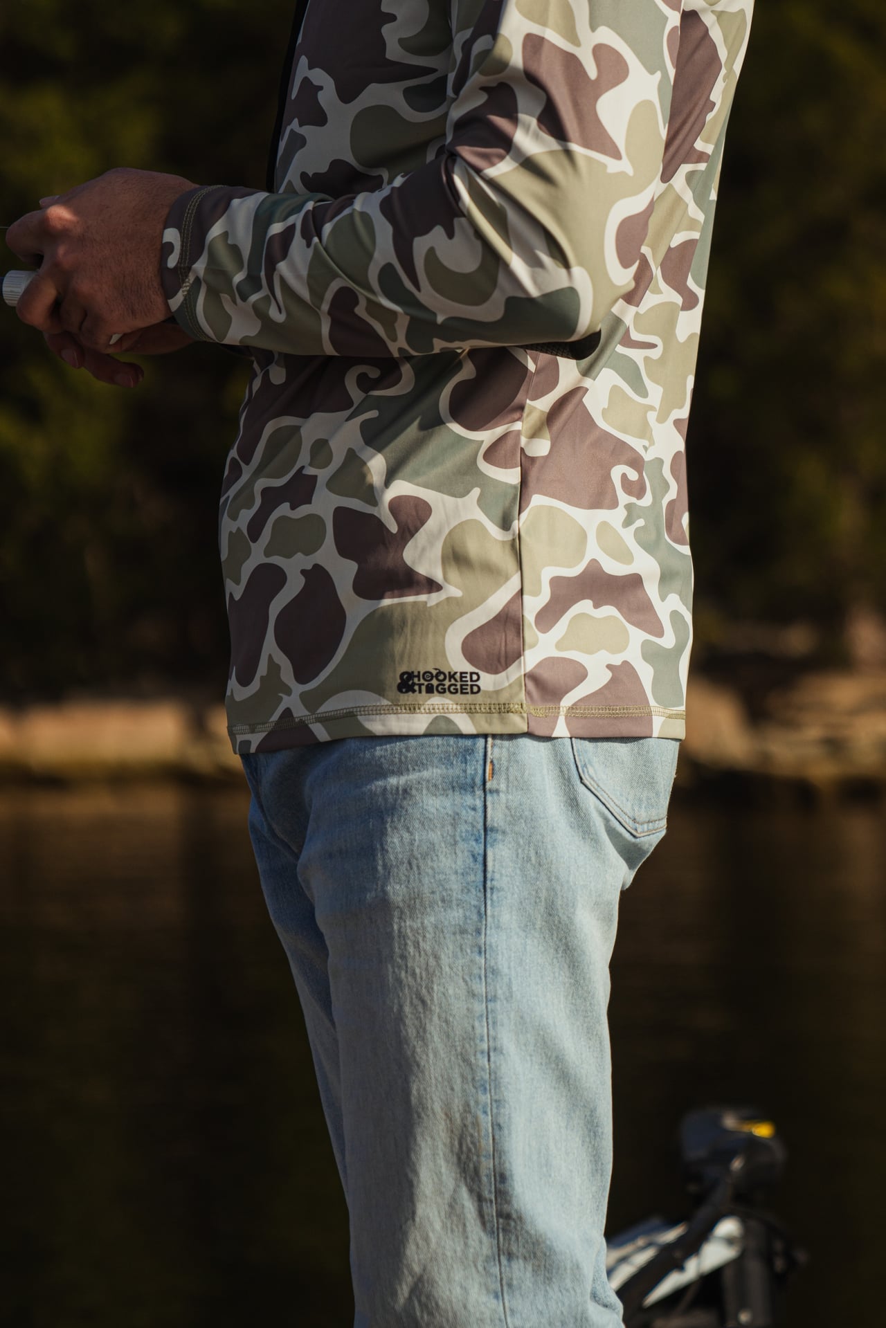 Hooked & Tagged  - Men's Old School Camo Performance Hoodies