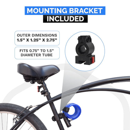 DocksLocks® Bike and Scooter Coiled Security Cable with Key Lock and Mounting Bracket (4' or 6')