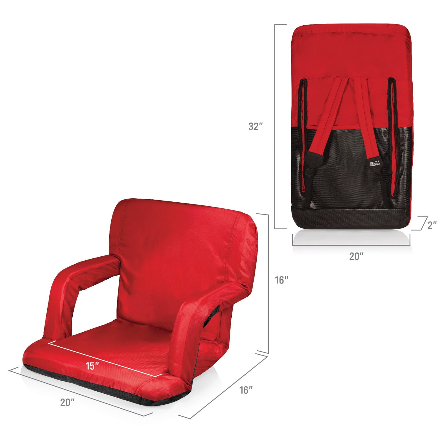 Picnic Time Ventura Portable Reclining Stadium Seat