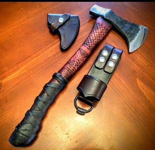 KBS Knives 1095 STEEL HAND ENGRAVED TOMAHAWK | 1095 STEEL AXE