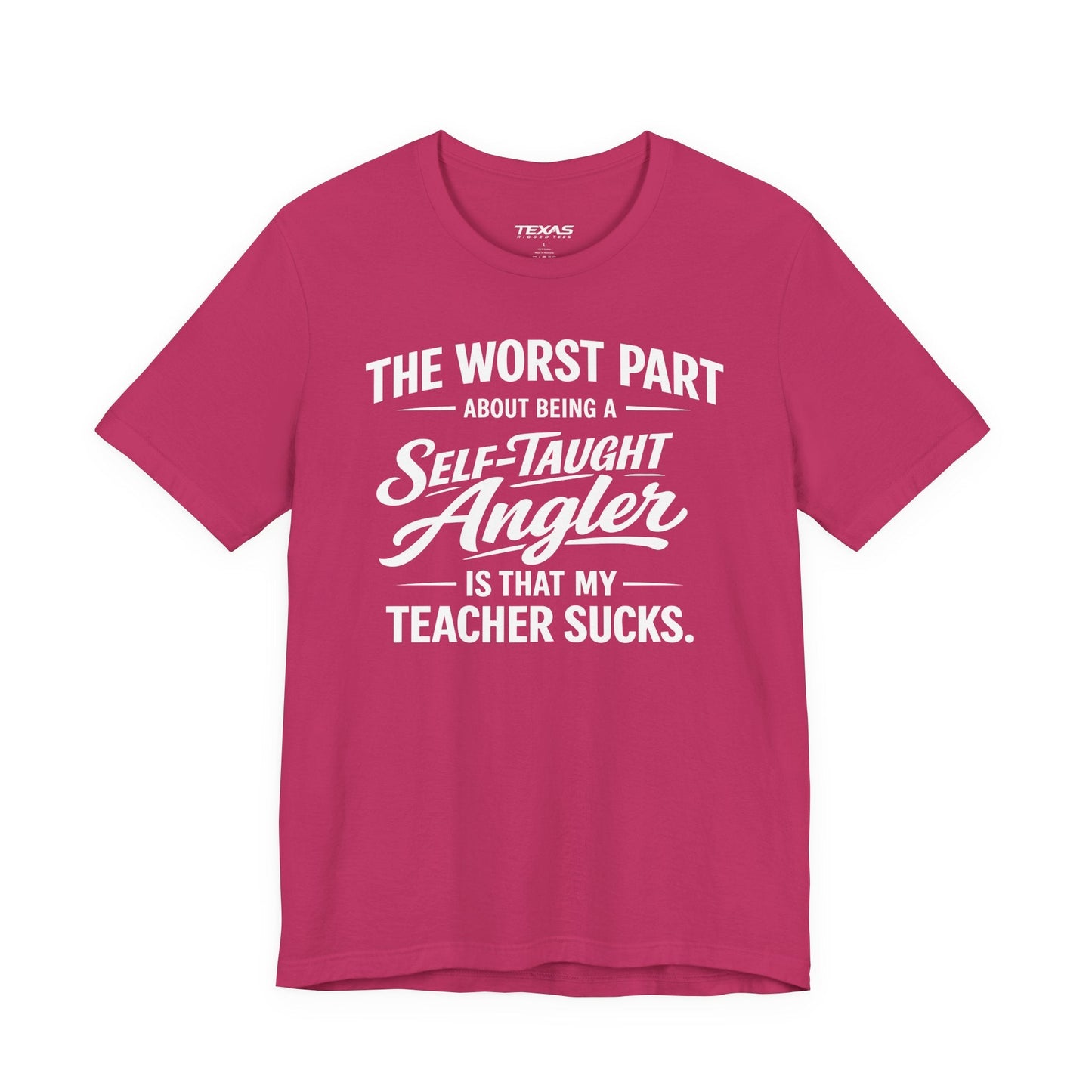 Texas Rigged Tees Self-Taught Angler — Unisex Cotton Tee