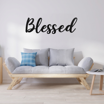 MetalPlex - Blessed Script - Metal Wall Art