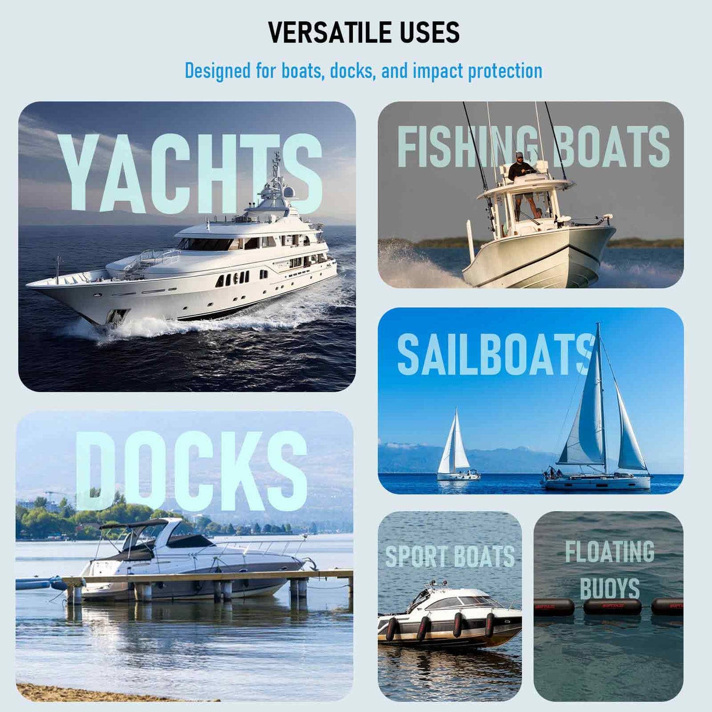 Buffalo Gear 11.8" x 39.4" Inflatable Boat Fender with Electric Pump