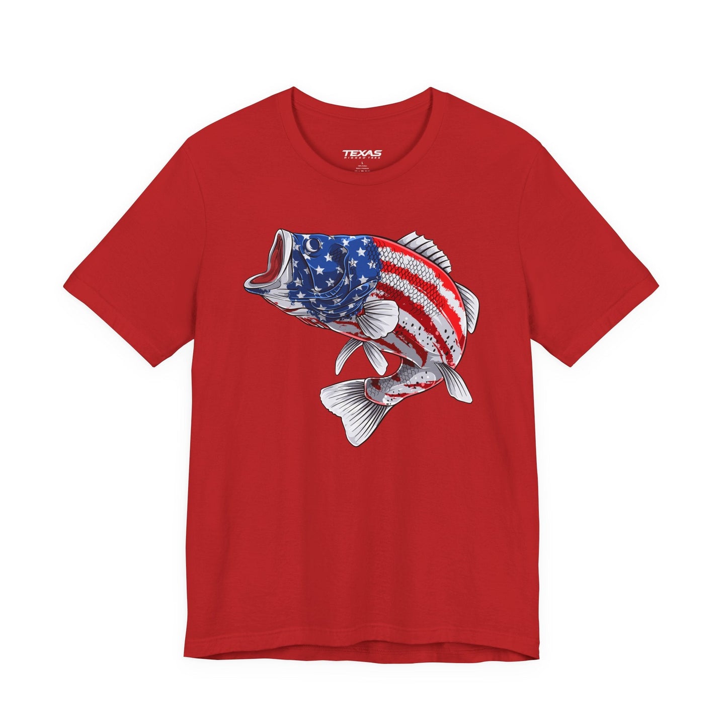 Texas Rigged Tees Patriotic Bass — Unisex Cotton Tee