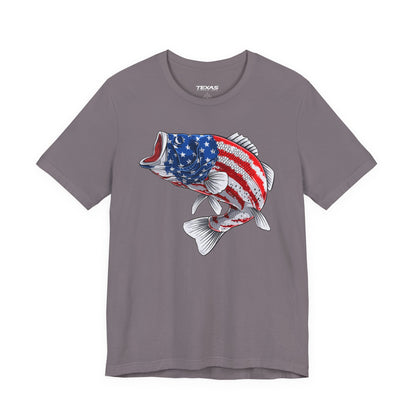 Texas Rigged Tees Patriotic Bass — Unisex Cotton Tee