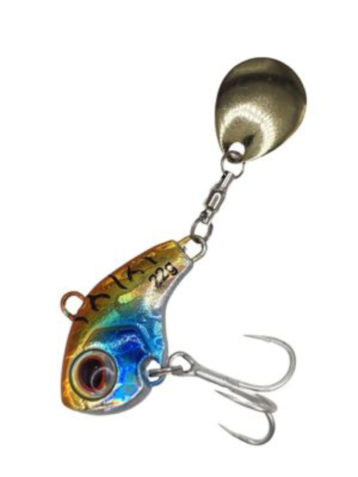 Just Lures Fishing Tail Spin  - Gold Back Blue