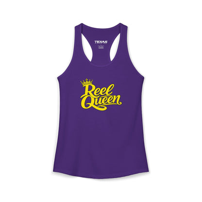Texas Rigged Tees Reel Queen — Women’s Racerback Tank