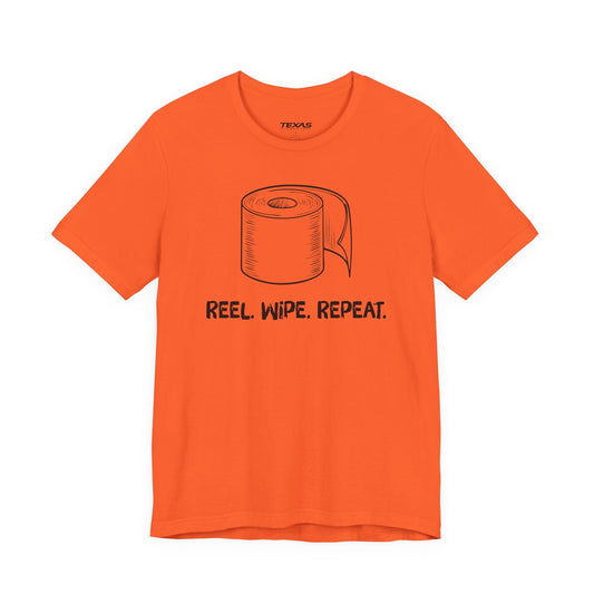 Texas Rigged Tees Reel. Wipe. Repeat. — Unisex Cotton Tee