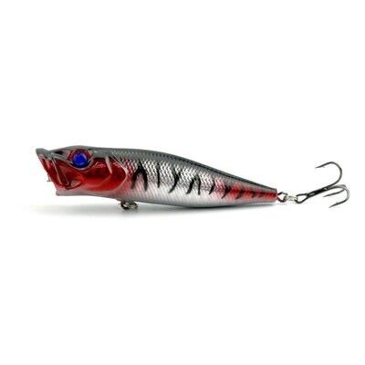 Just Lures Fishing Popper - Red Chrome