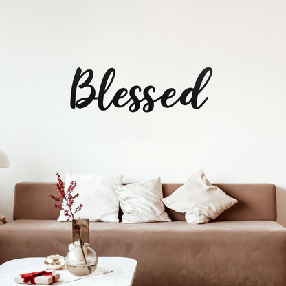 MetalPlex - Blessed Script - Metal Wall Art