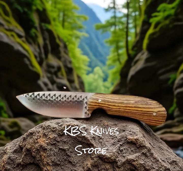 KBS Knives Vintage Western Knife – Rasp Steel 8.25" Full Tang with Walnut Wood Handle & Leather Sheath