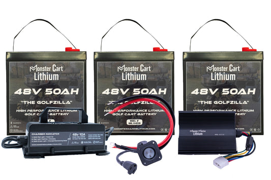 Monster Marine Lithium BIG BUNDLE 48v 150Ah- (3) 48V 50AH LITHIUM & 48V 10A WATERPROOF CHARGER