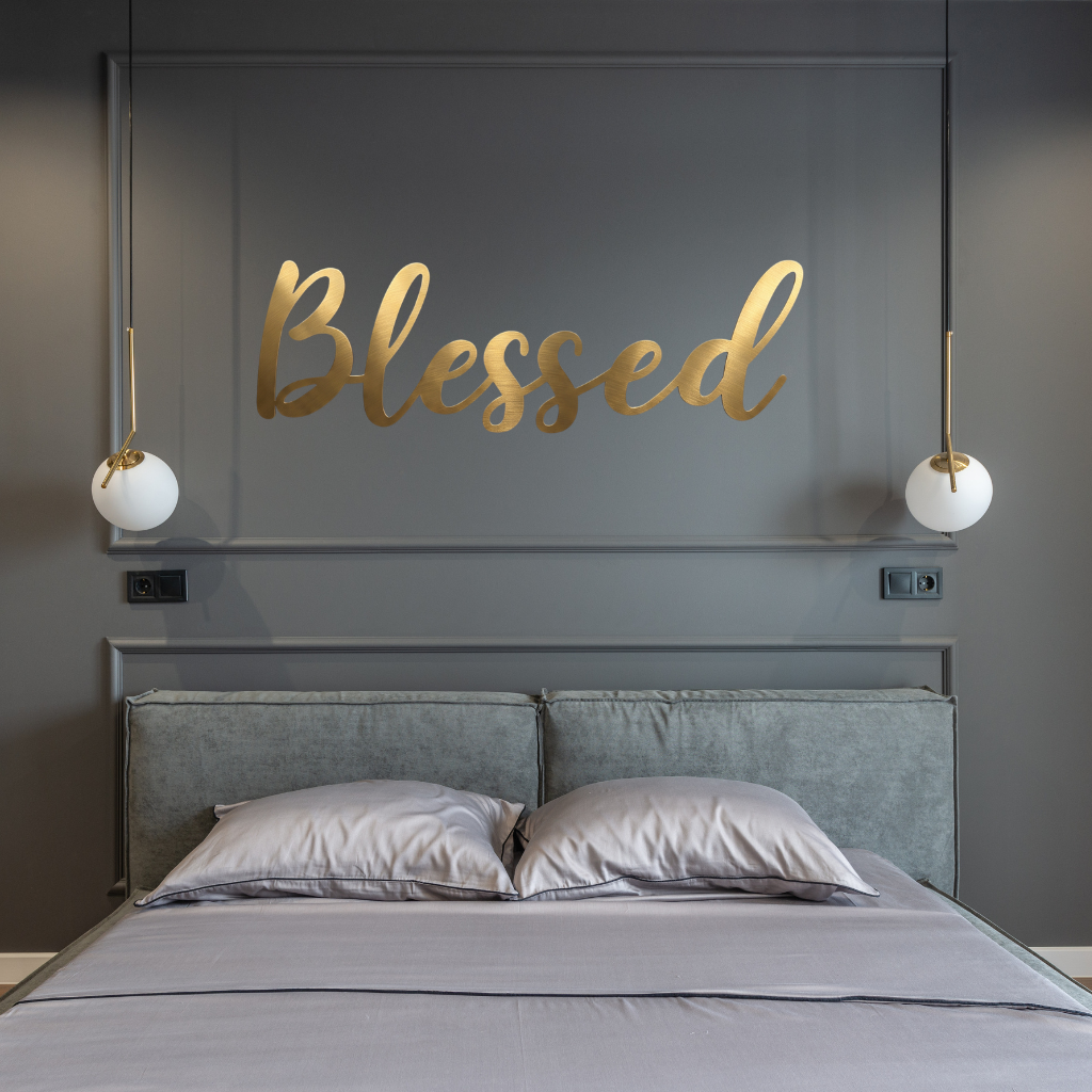 MetalPlex - Blessed Script - Metal Wall Art