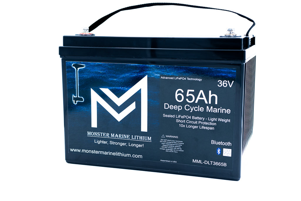 Monster Marine Lithium 36V 65Ah Bluetooth Deep Cycle Lithium Trolling Battery