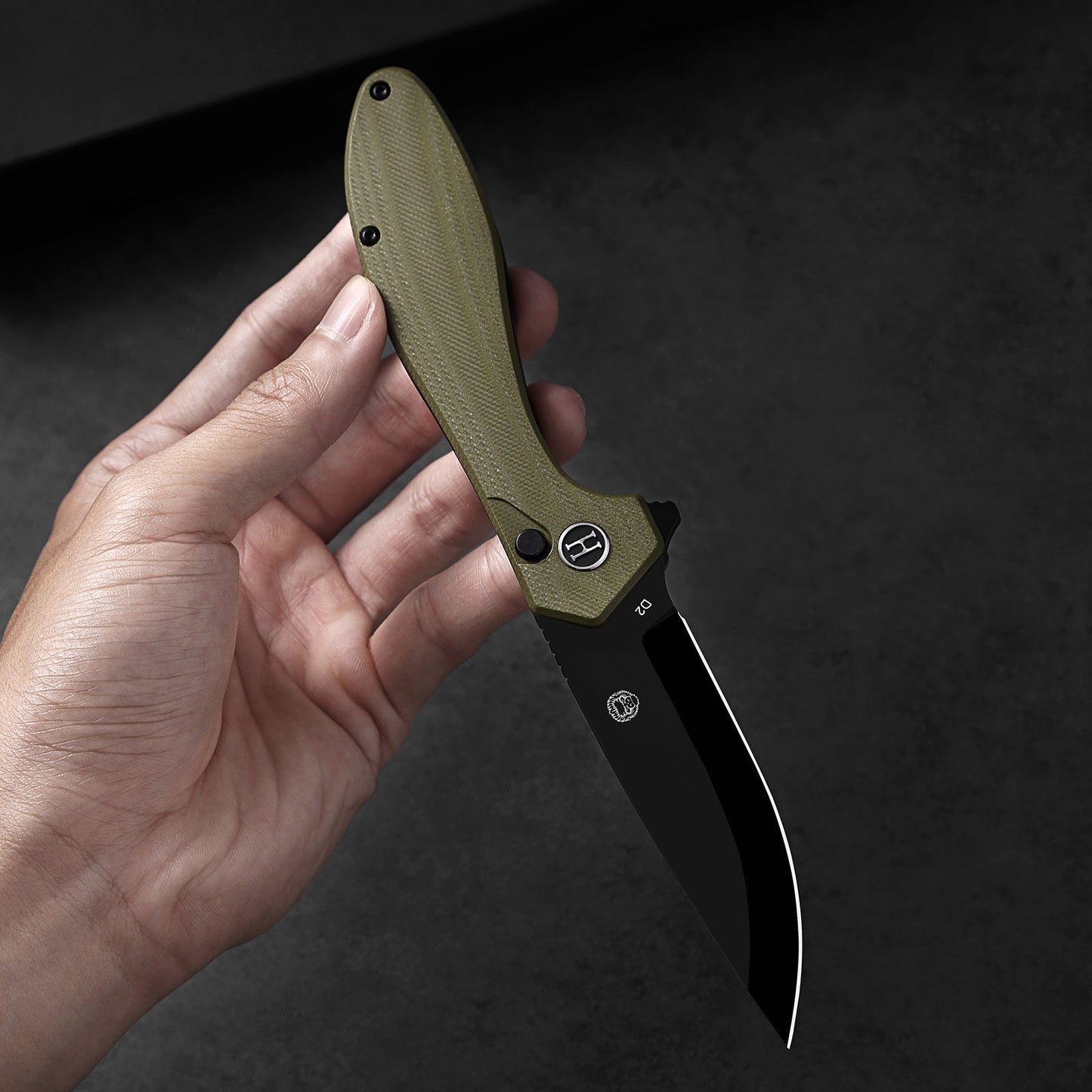 Holtzman's Gorilla Survival The Vector Folding Pocket Knife Giftset for Men and Women (Green and Black)