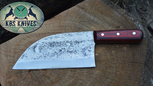 KBS Knives Full Tang Custom Handmade 1095 High Carbon Steel Chef / Chopper Knife