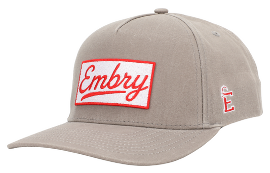 Embry Outdoors Gray Waxed Canvas - Logo Patch