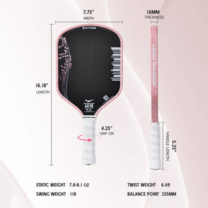 Warping Point Rhythm Hybrid Pickleball Paddle – Pink