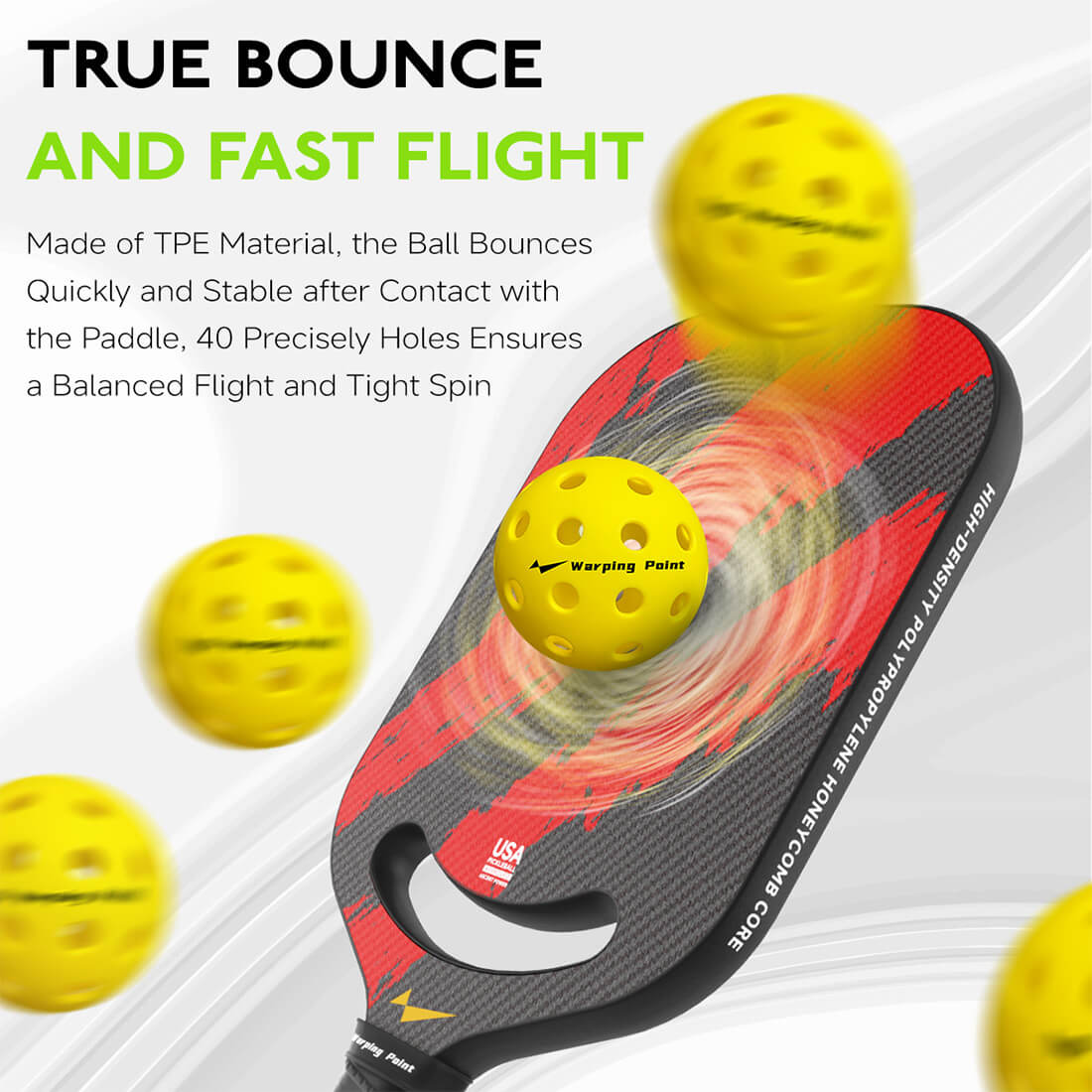 Warping Point Outdoor Practice Pickleballs - Yellow