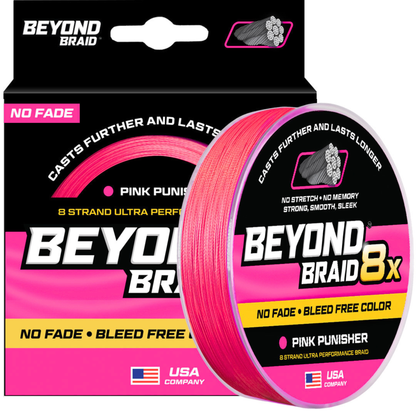 Beyond Braid Pink Punisher 8X No Fade - Ultra Performance 8 Strand