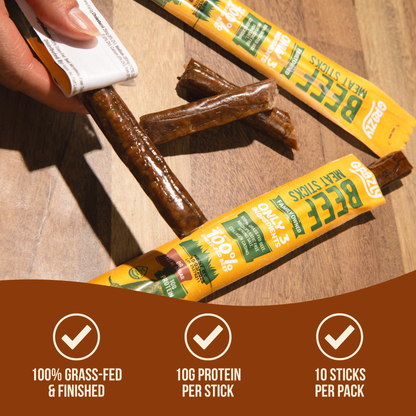 Grazly  Plain Beef Meat Sticks - 100% Grass-Fed & Finished