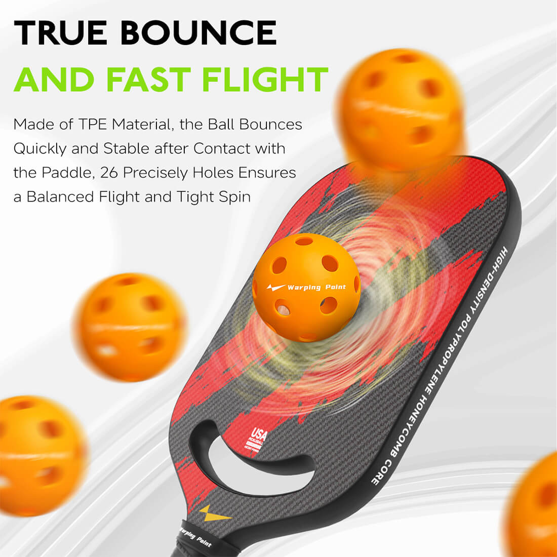 Warping Point Indoor Practice Pickleballs - Orange