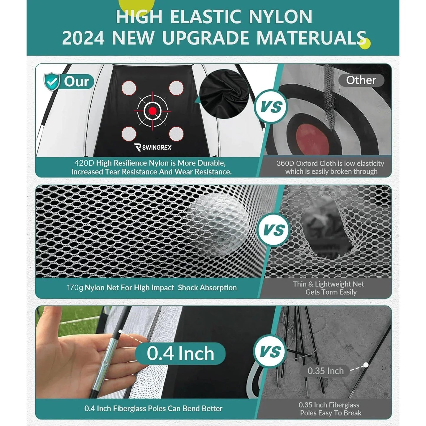 DCUTIE 10x7FT Golf Practice Net with Mat & Target – Backyard Driving & Chipping Aid