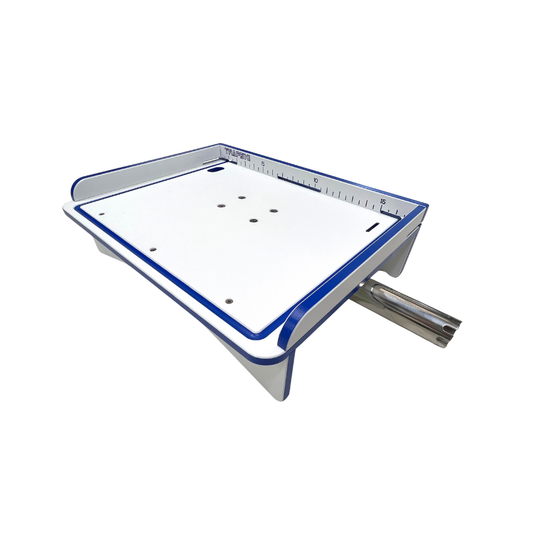 TRAPSKI Premium Rod Mount 18" or 33" Raised Fillet Table – 3-in-1 Bait & Fish Station | Fits Rod Holders, Buckets & Flat Surfaces | Marine-Grade HDPE | Ruler, Juice Groove, Knife & Tool Slots