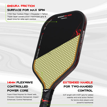 Warping Point Nightblade Pickleball Paddle - 14mm