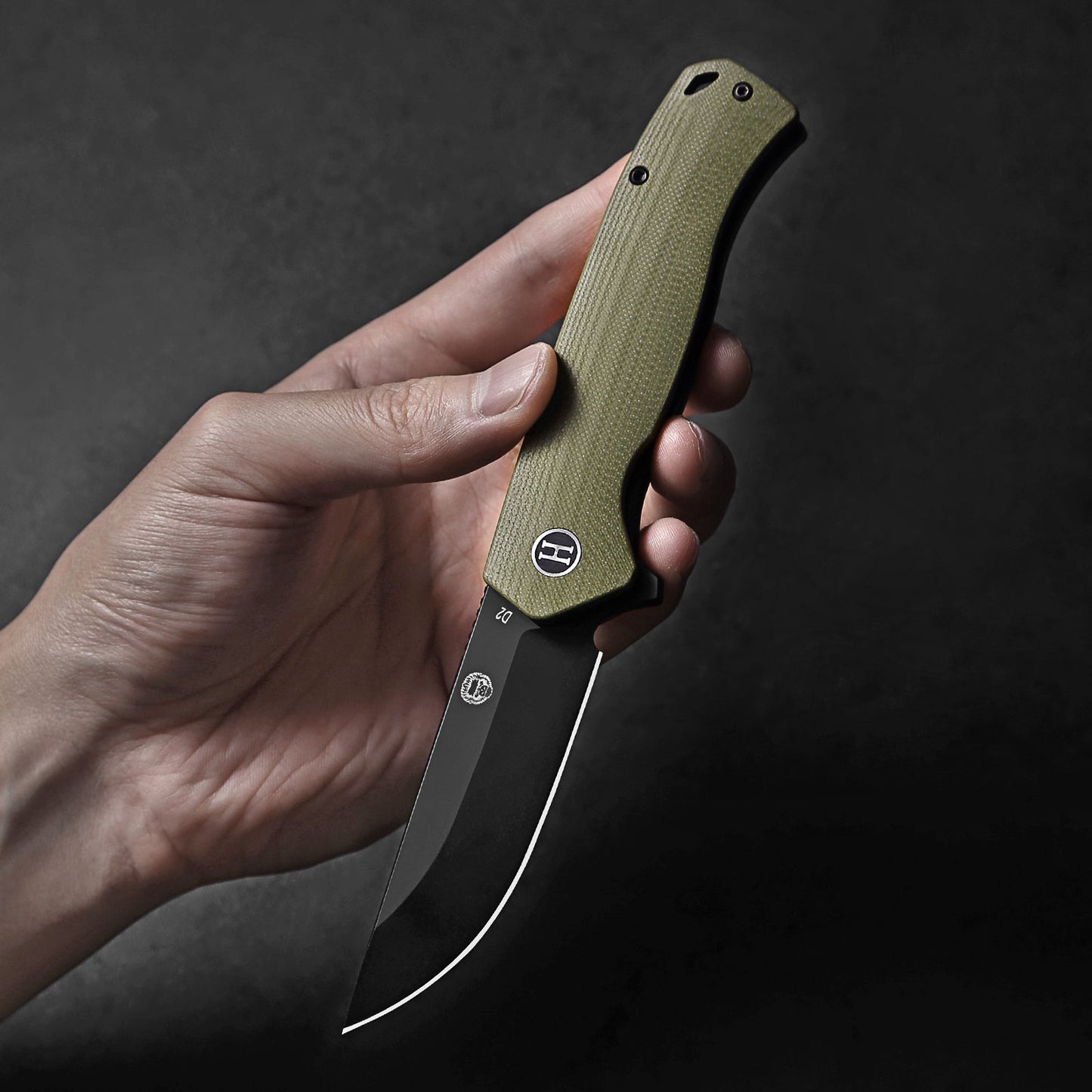Holtzman's Gorilla Survival The Pathfinder Folding Pocket Knife Giftset for Men and Women (Green and Silver)