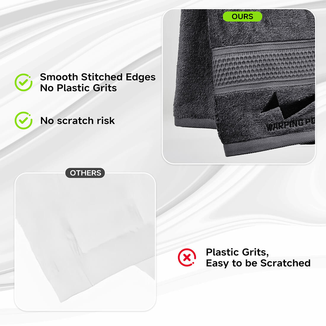 Warping Point Pickleball Towel - Gray