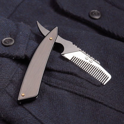Stinger Survival Tools Hair And Beard Styling Comb (Vintage Straight Razor)